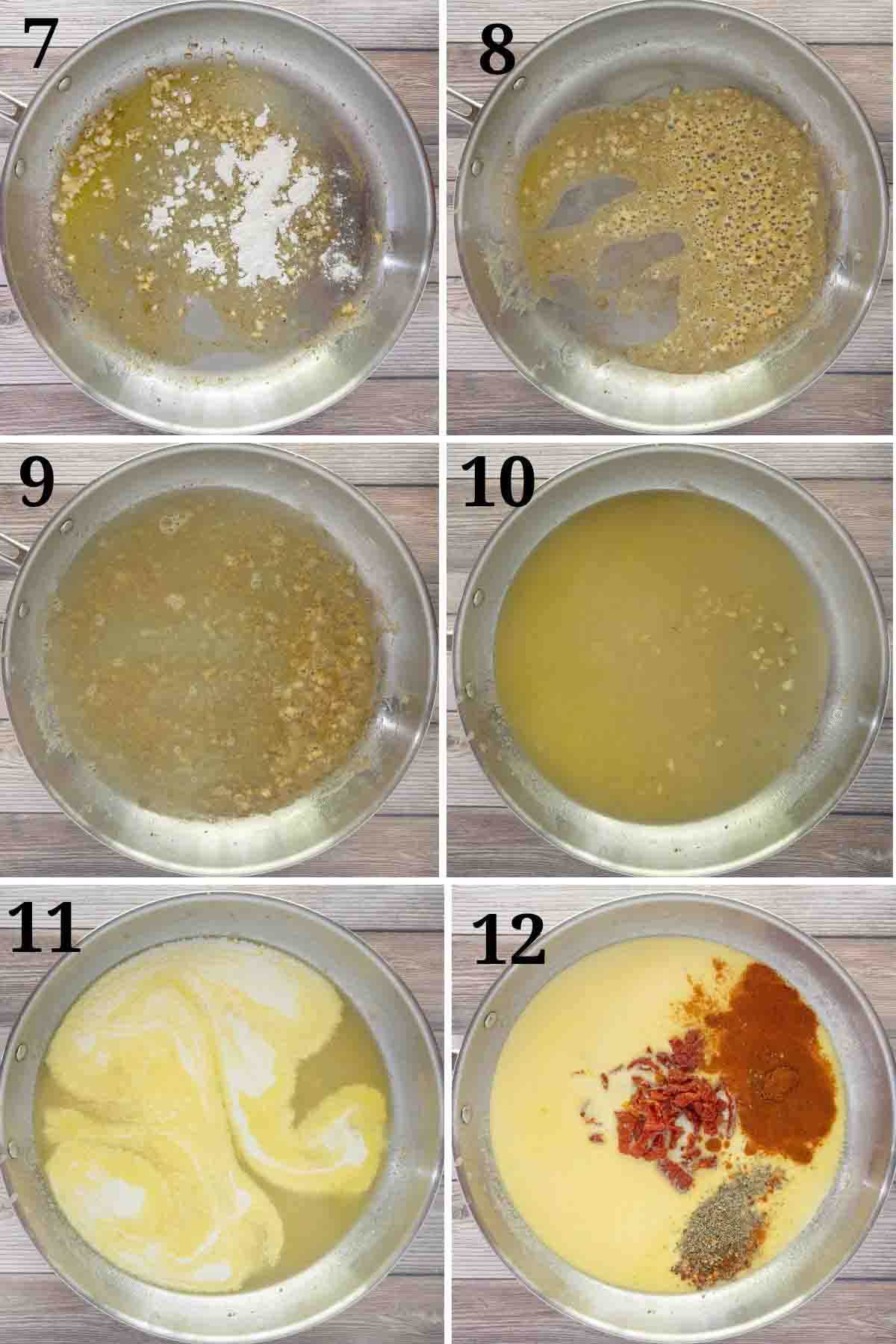 Collage showing the next steps in the recipe.