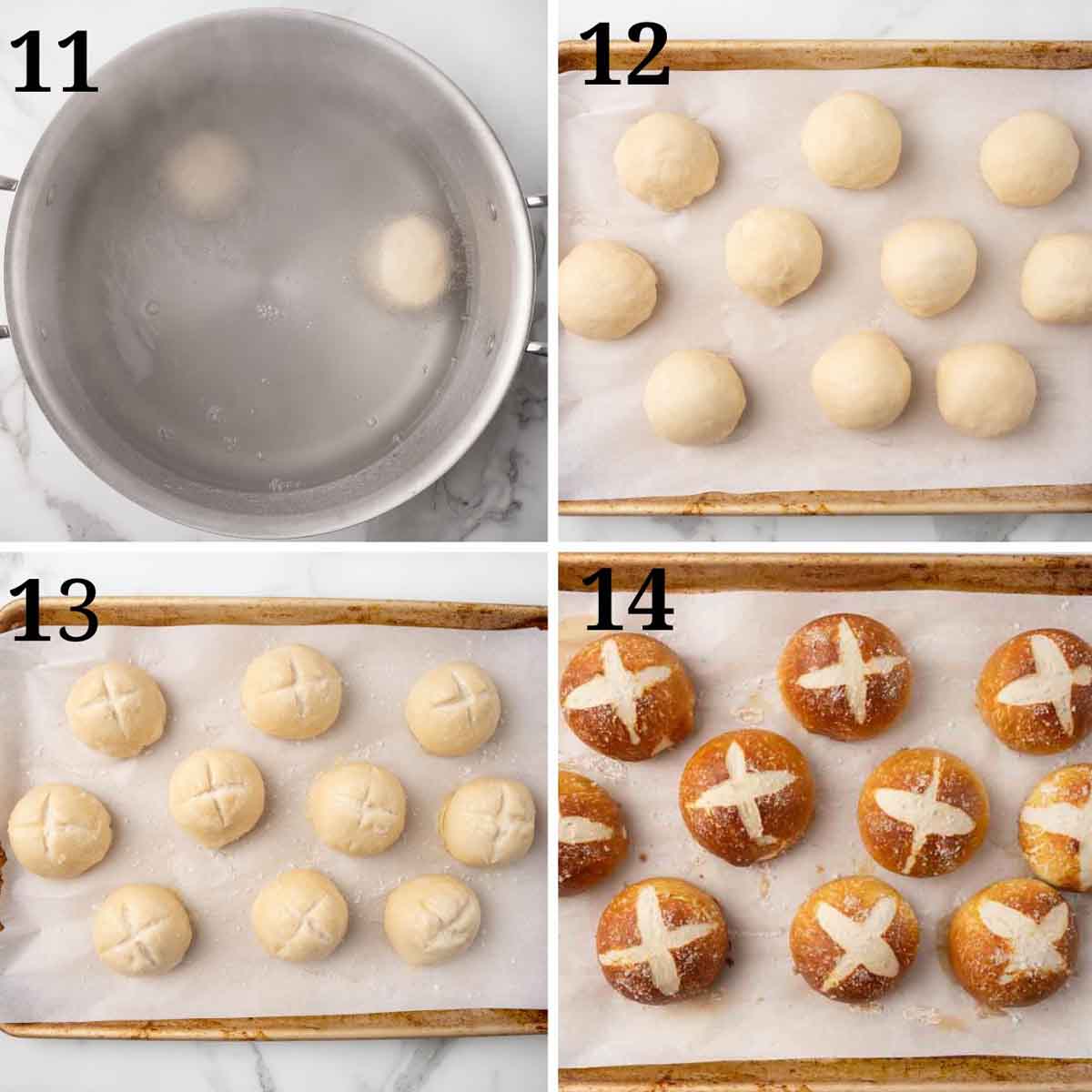 Collage showing the final steps in the recipe.