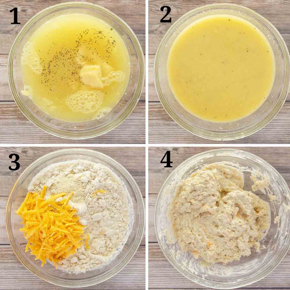 Collage showing how to begin the recipe.
