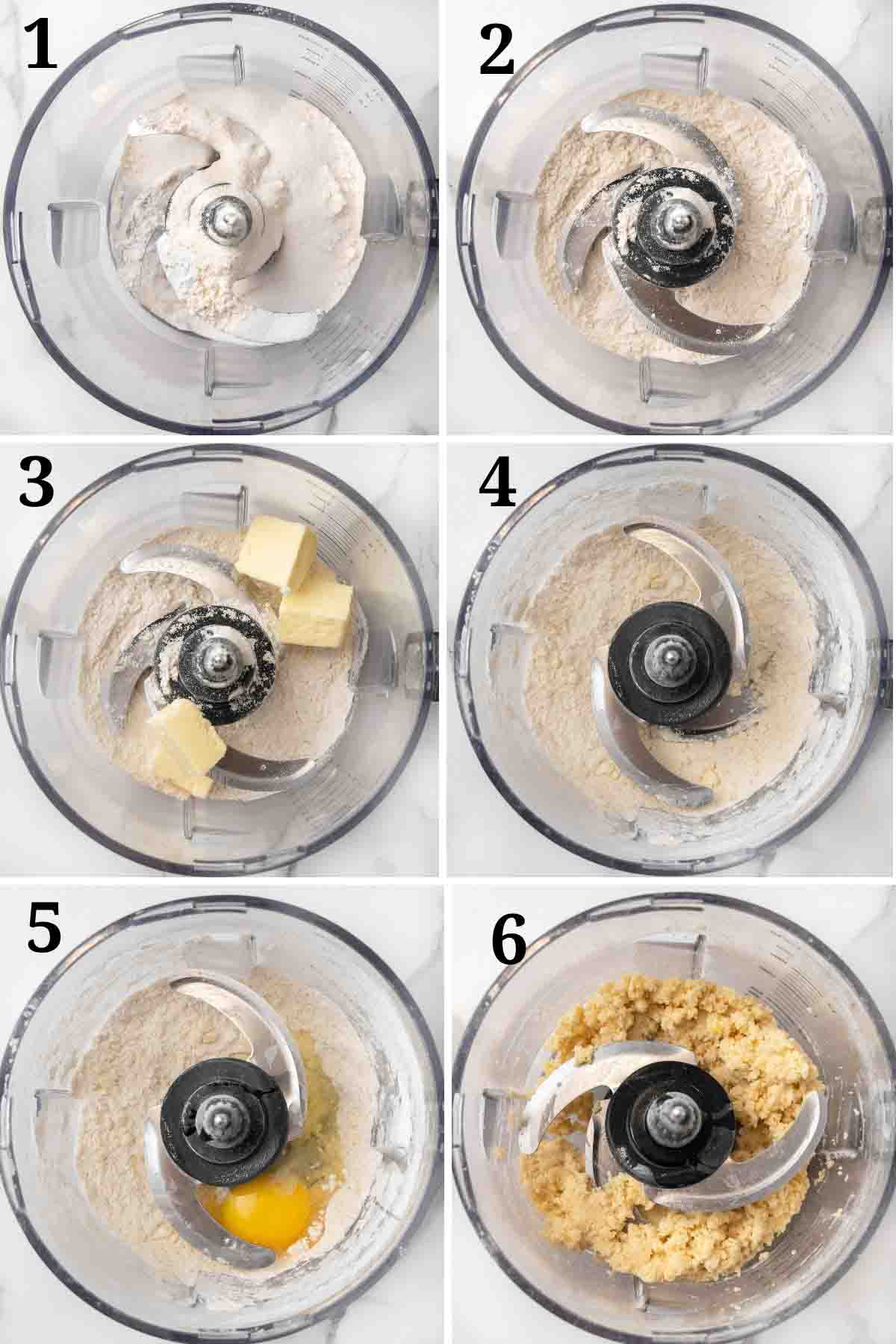 Collage showing how to start making the pie crust.