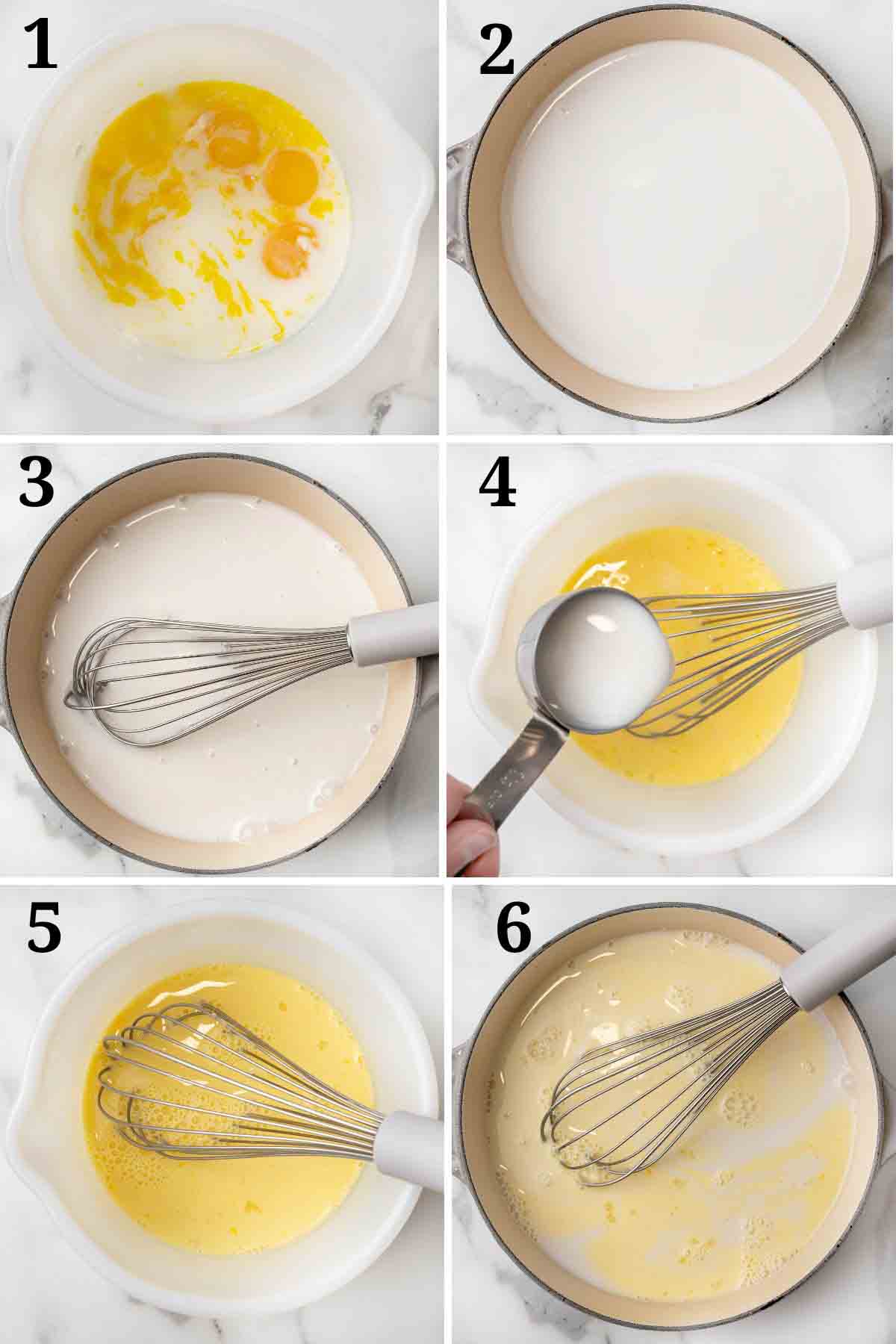 Collage showing how to start making the filling.