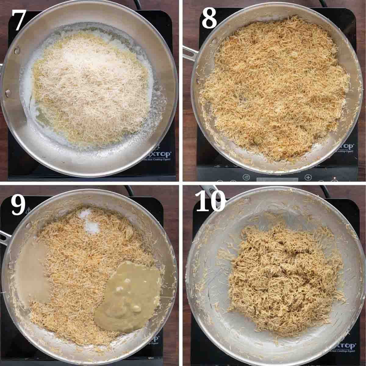 Collage showing the next steps in the recipe.