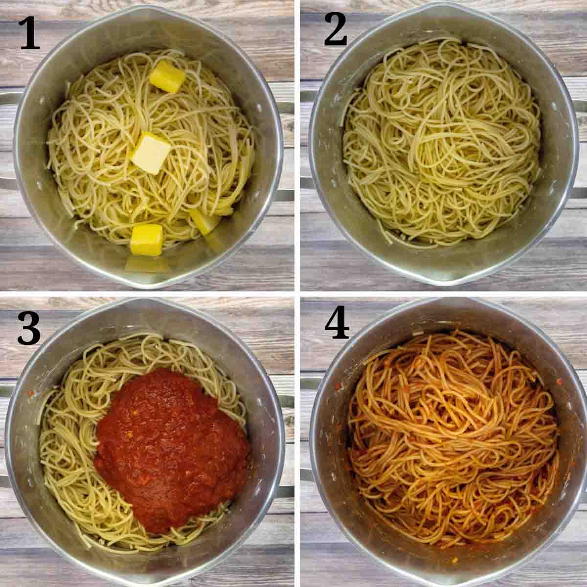 Collage showing how to begin the recipe.
