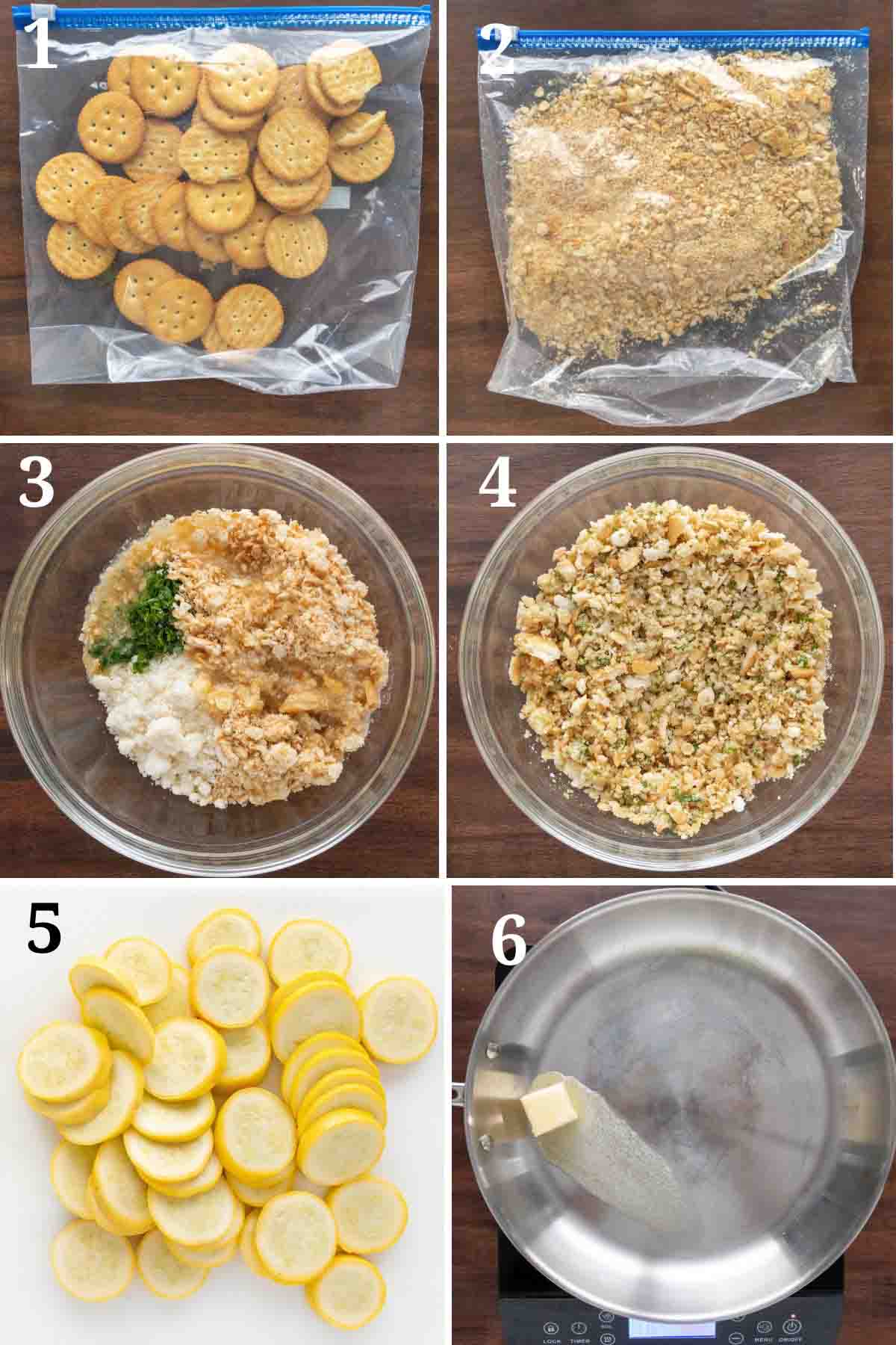Collage showing how to start the recipe.