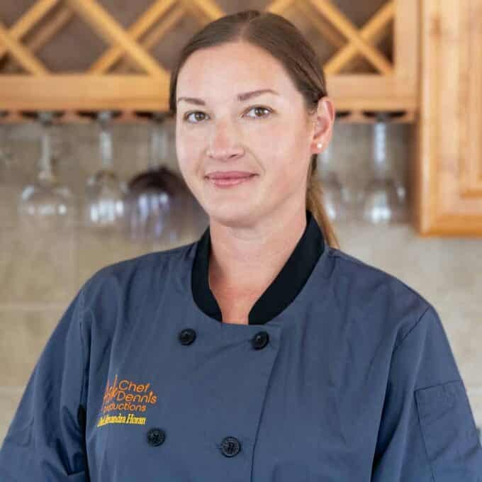 Chef Alexandra Horan in a blue chef coat.