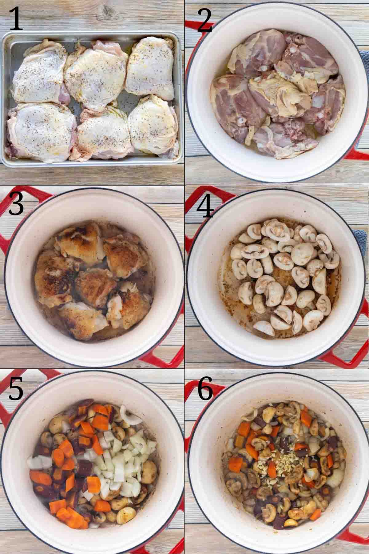 Collage showing how to begin the recipe.