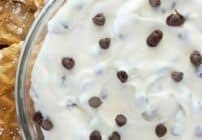 Pinterest image for cannoli dip.