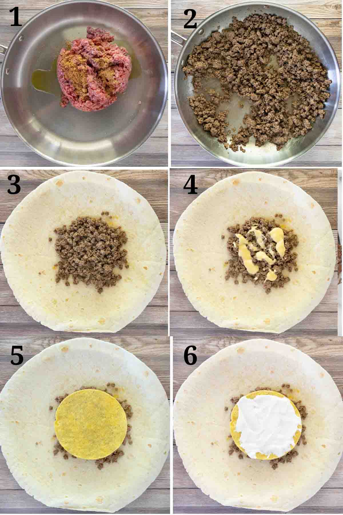 Collage showing how to begin the recipe.