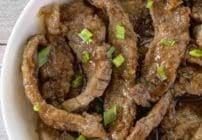 Pinterest image for Mongolian beef.