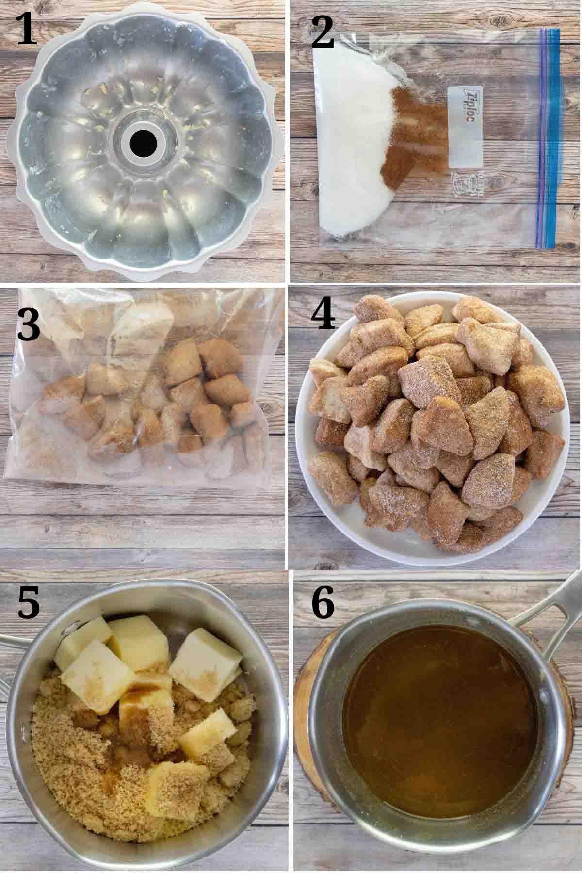 Collage showing how to begin the recipe.