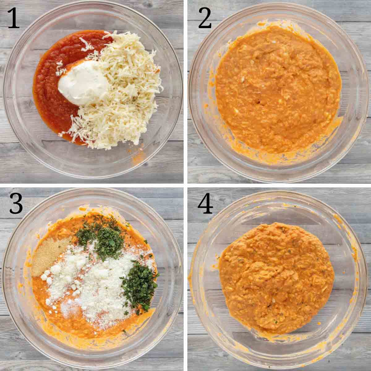 Collage showing how to begin the recipe.