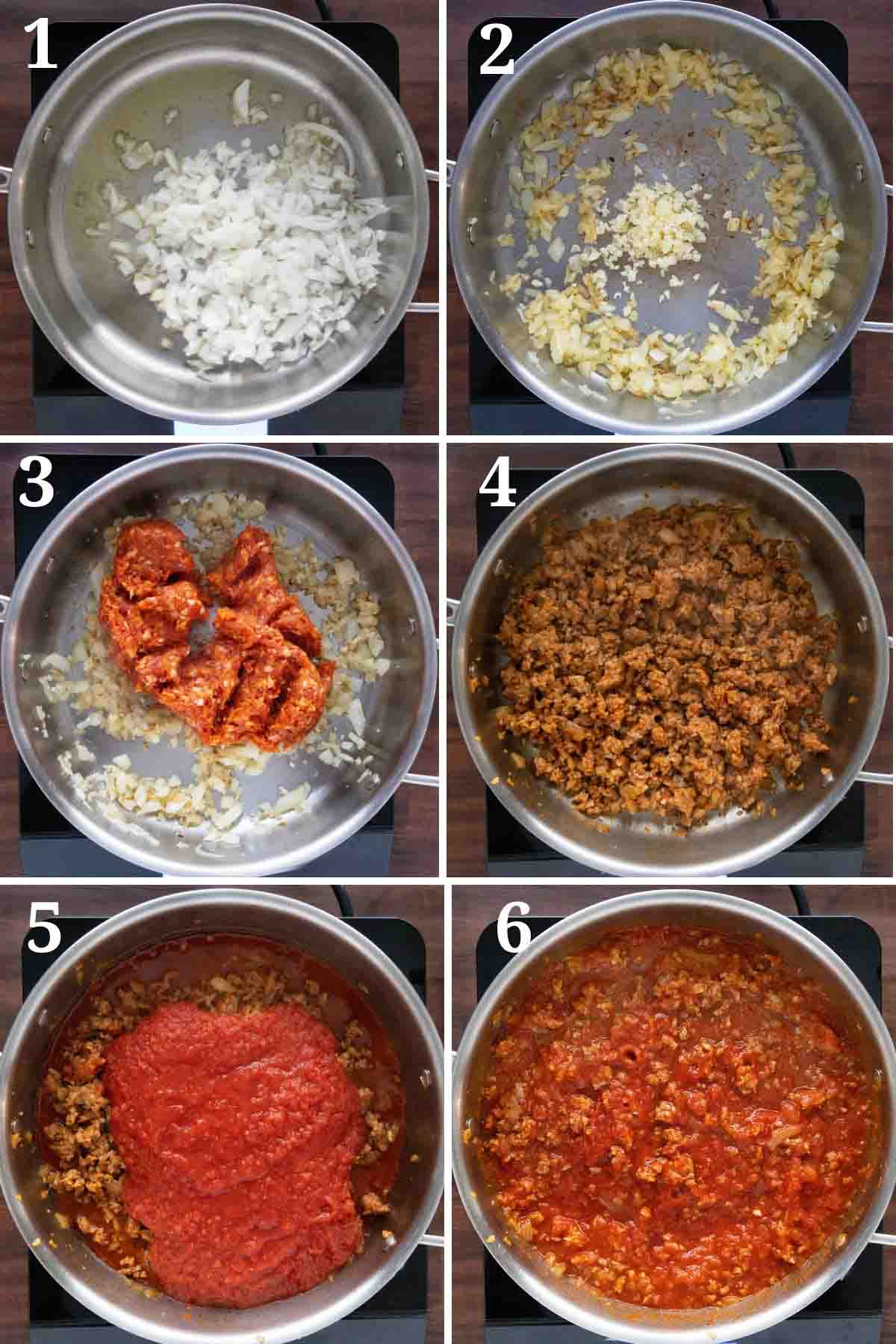 Collage showing how to begin the recipe.
