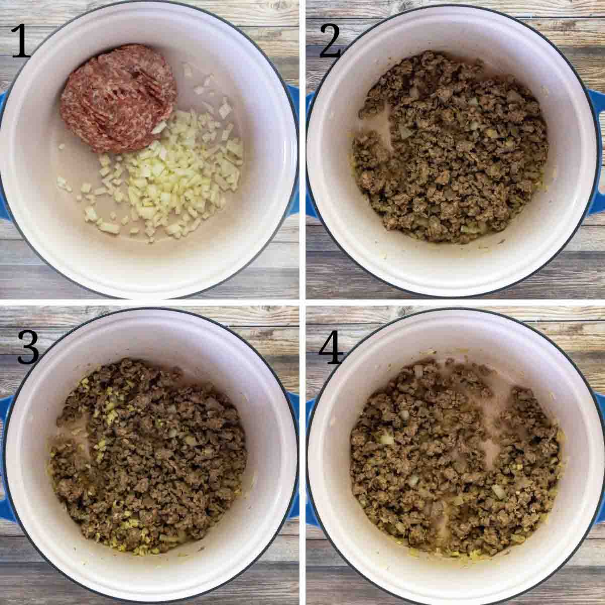 Collage showing how to begin the recipe.