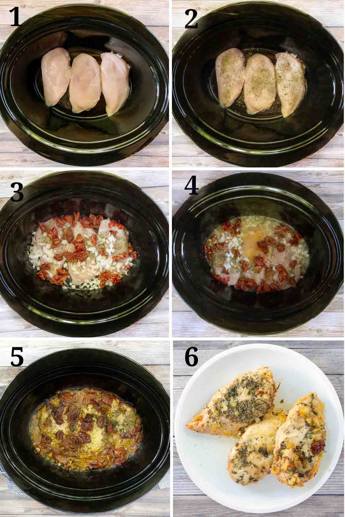 Collage showing how to begin the recipe.