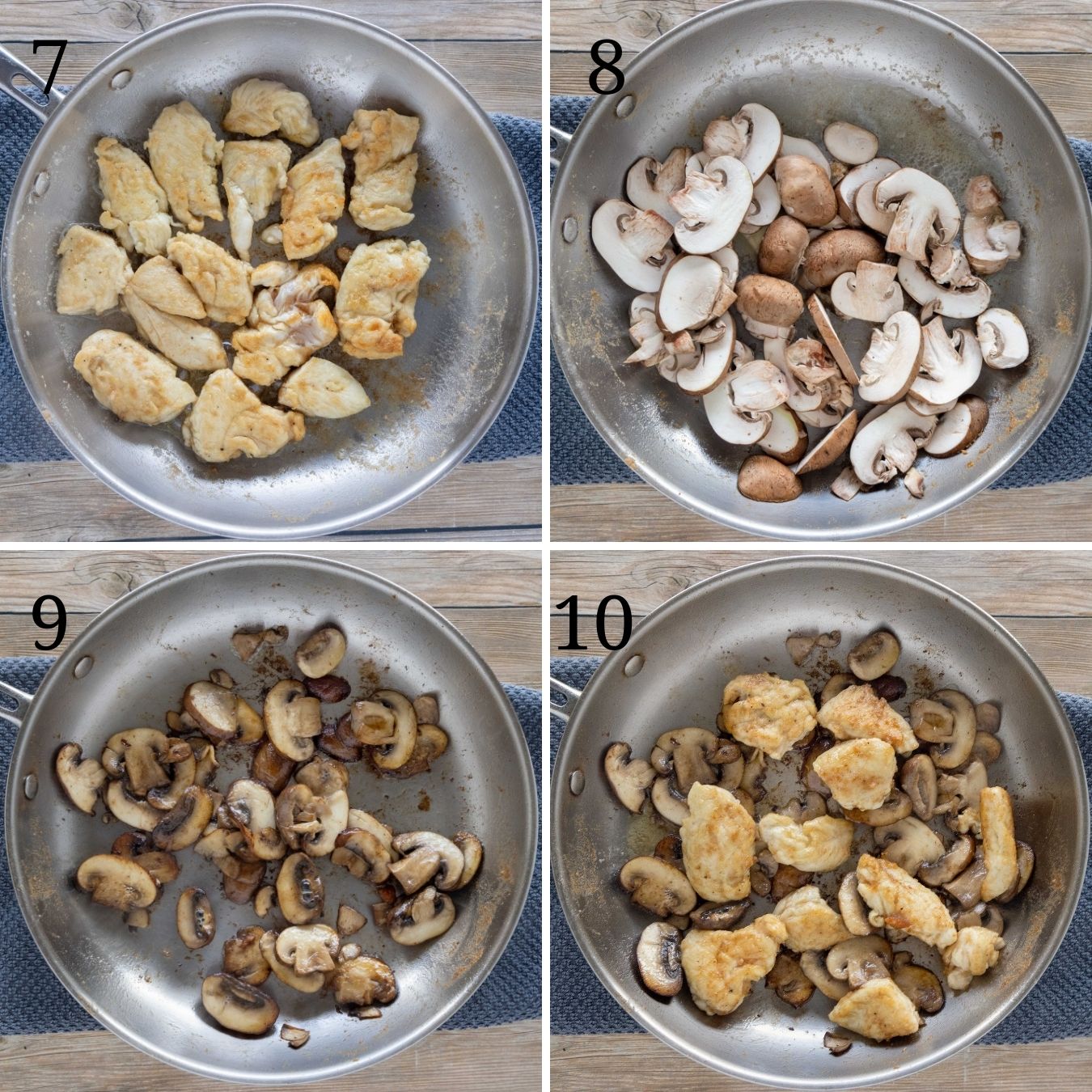 Collage showing the next steps in the recipe.