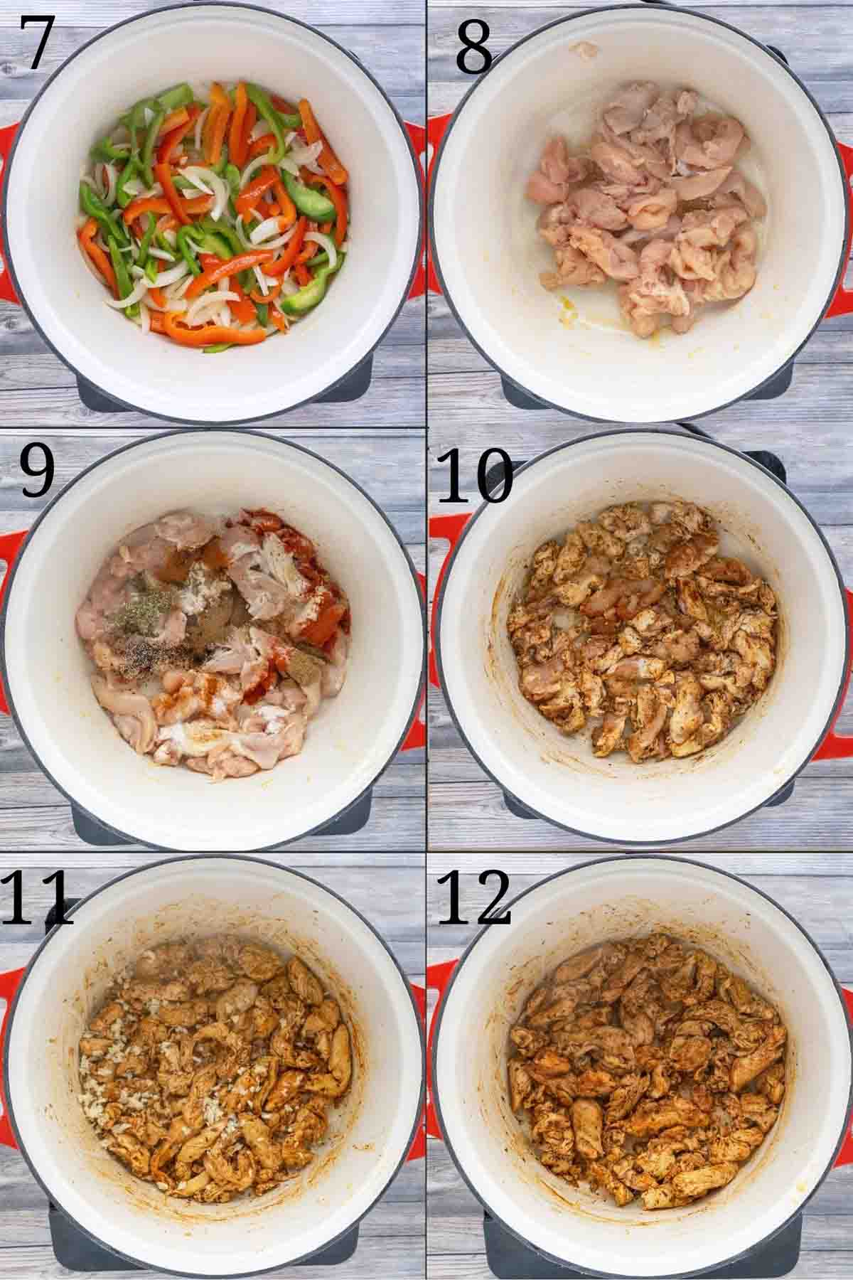 Collage showing the next steps in the recipe.