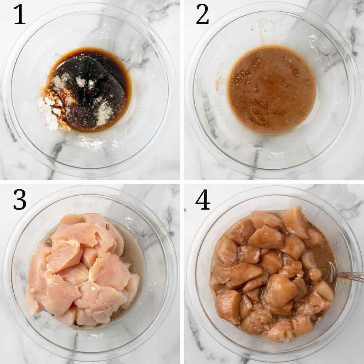 Collage showing how to begin the recipe.