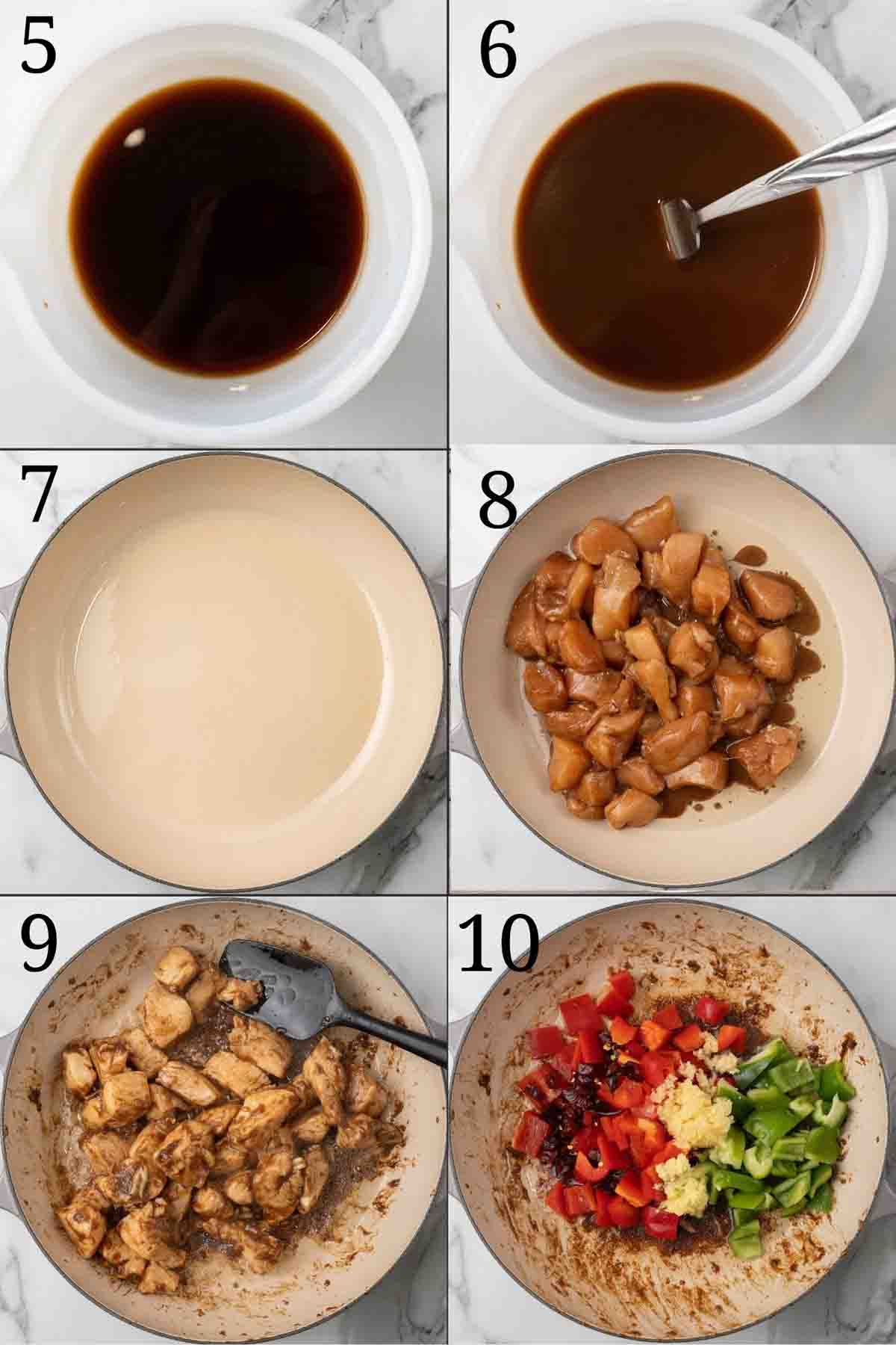 Collage showing the next steps in the recipe.
