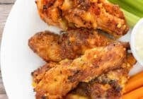 Pinterest image for mango habanero wings.