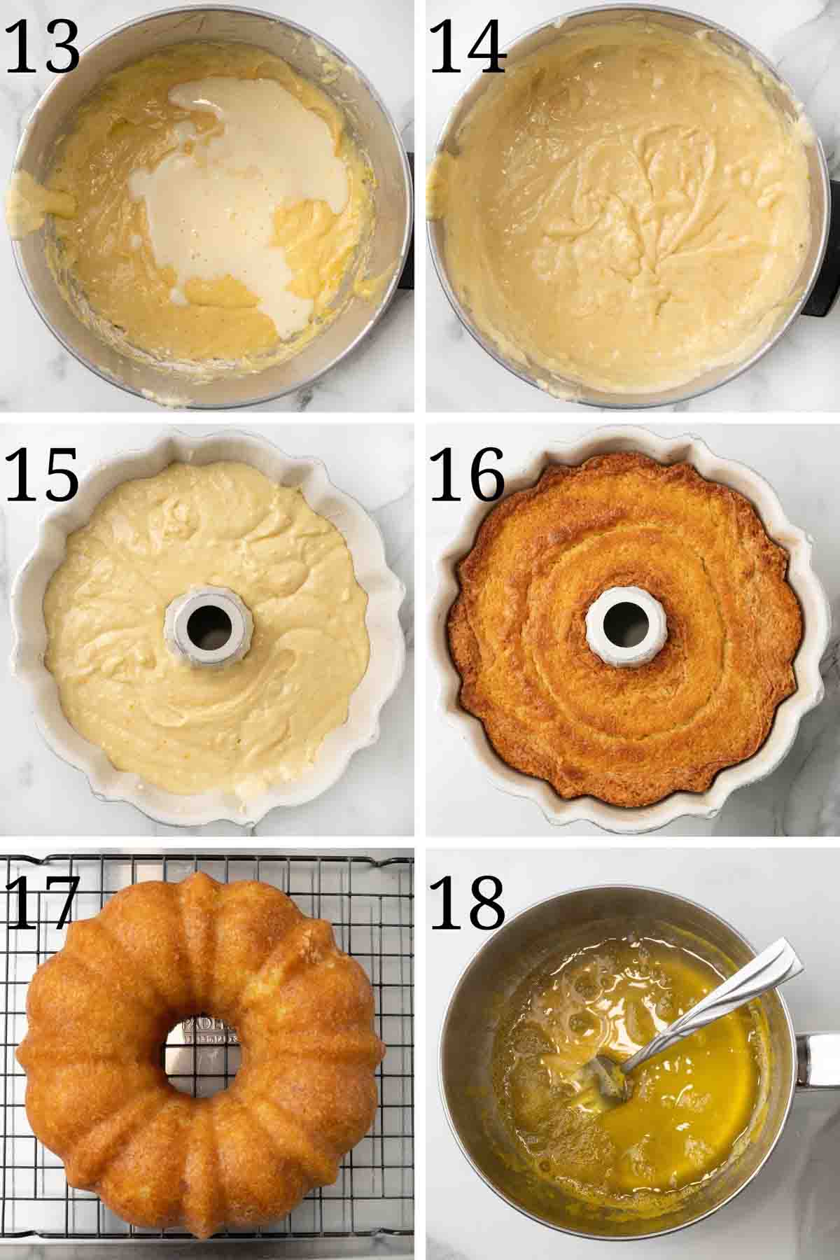 Collage showing the next steps in the recipe.