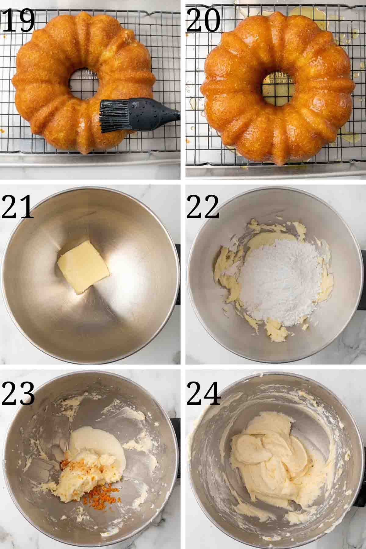 Collage showing the final steps in the recipe.