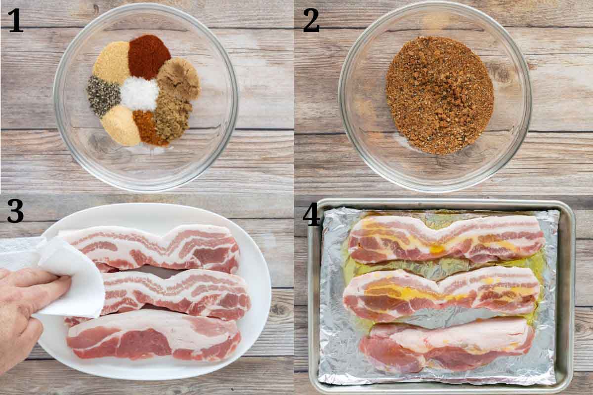 Collage showing how to begin the recipe.