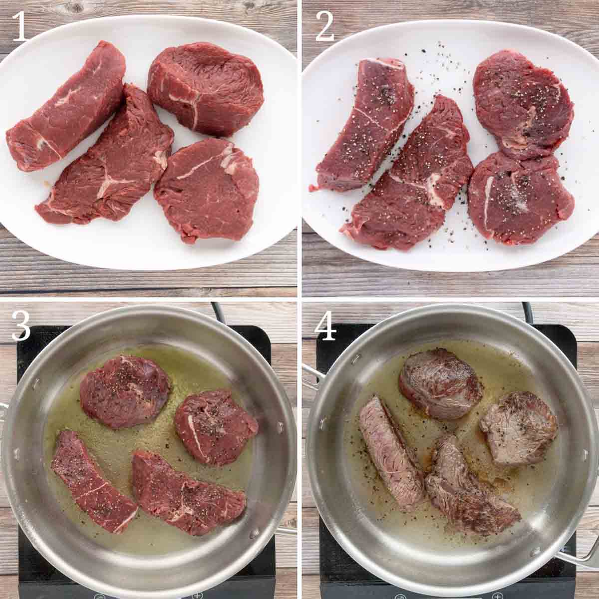 Collage showing how to begin the recipe.