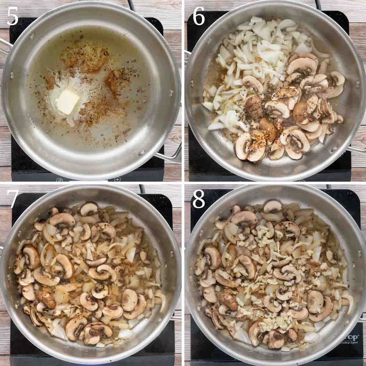 Collage showing the next steps in the recipe.