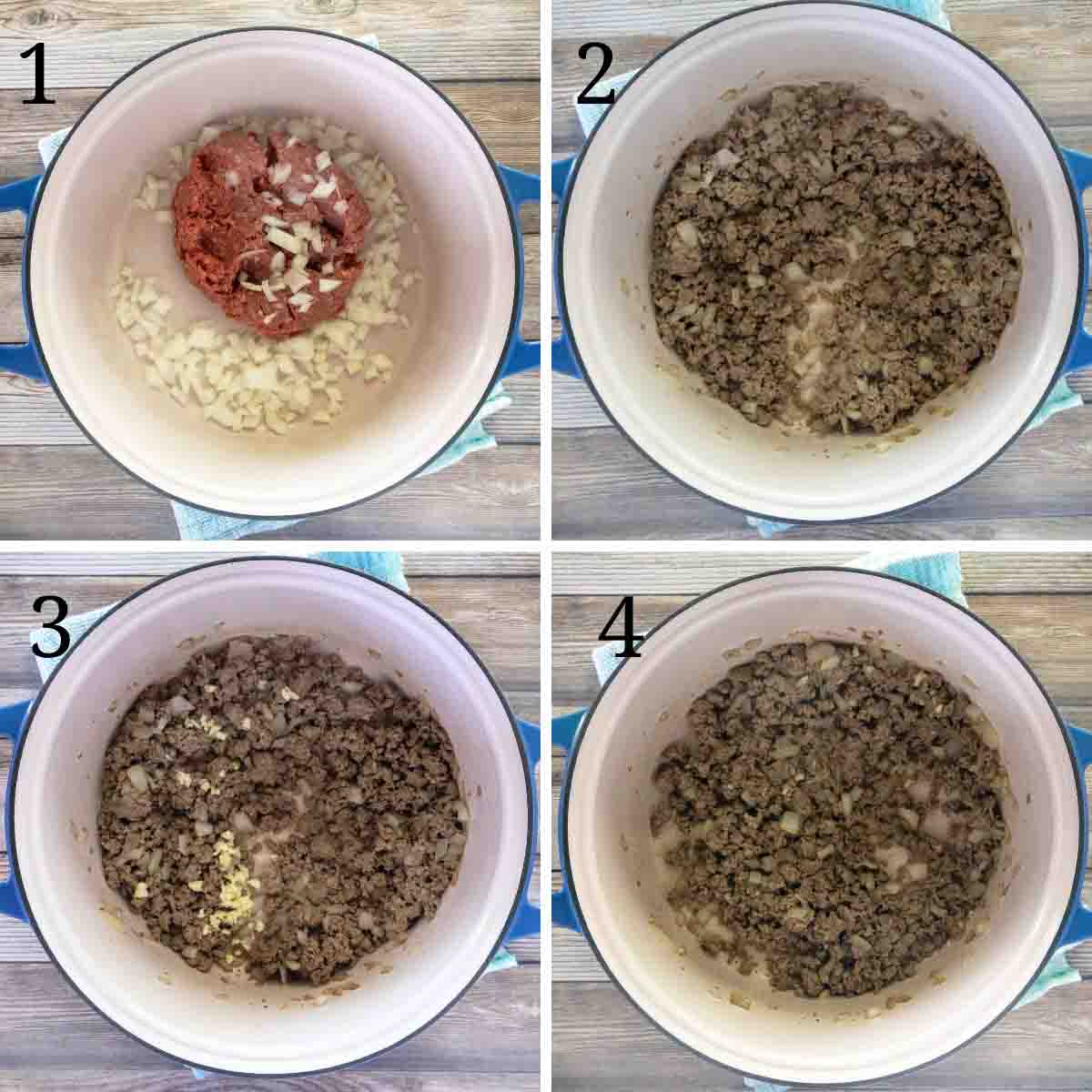 Collage showing how to begin the recipe.