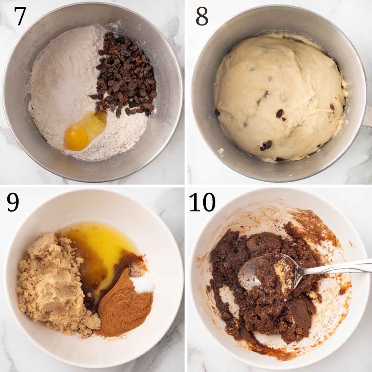 Collage showing the next steps in the recipe.