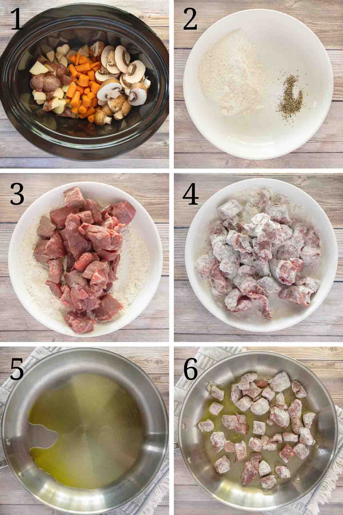 Collage showing how to begin the recipe.