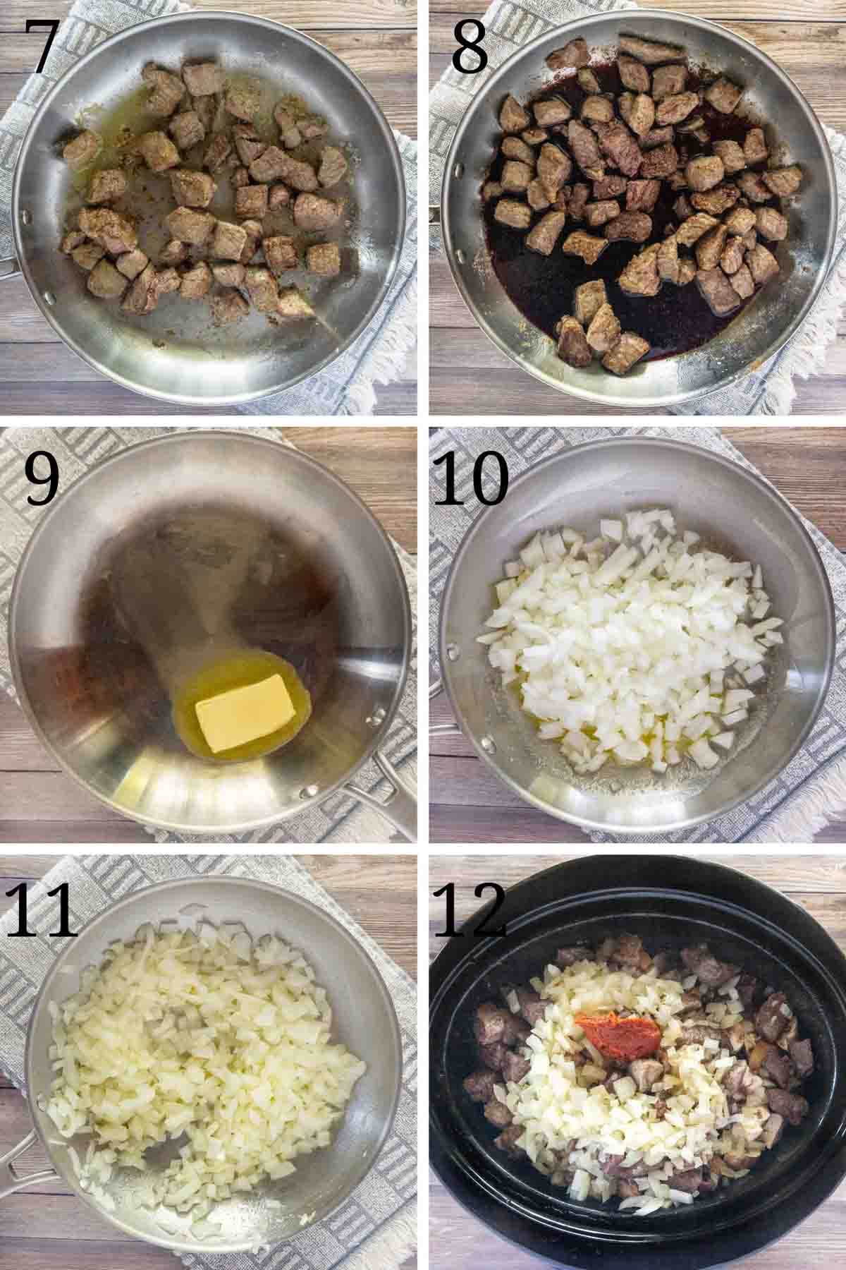 Collage showing the next steps in the recipe.