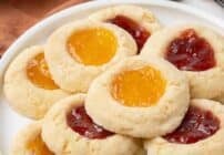Pinterest image for thumbprint cookies.