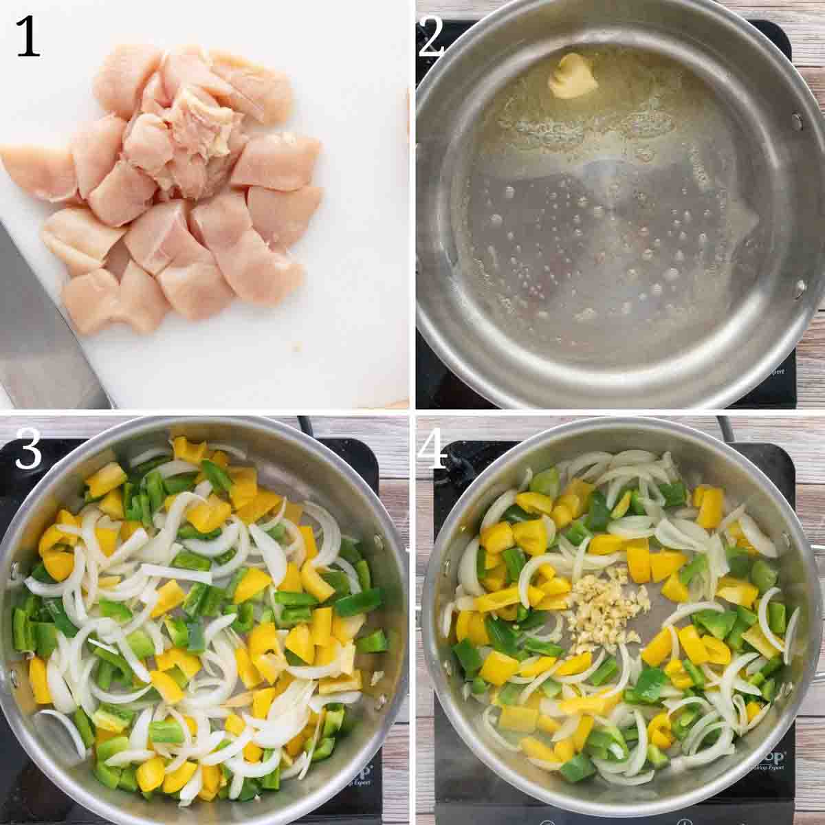 Collage showing how to begin the reicpe.