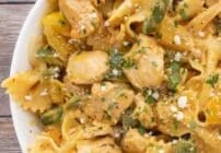 Pinterest image for creamy cajun chicken pasta.