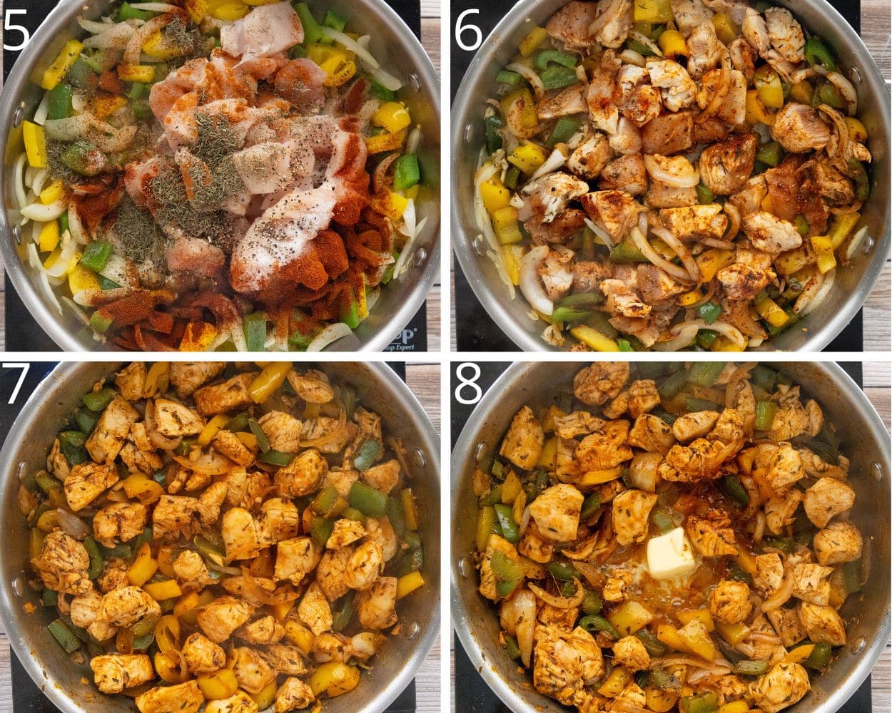 Collage showing the next steps in the recipe.