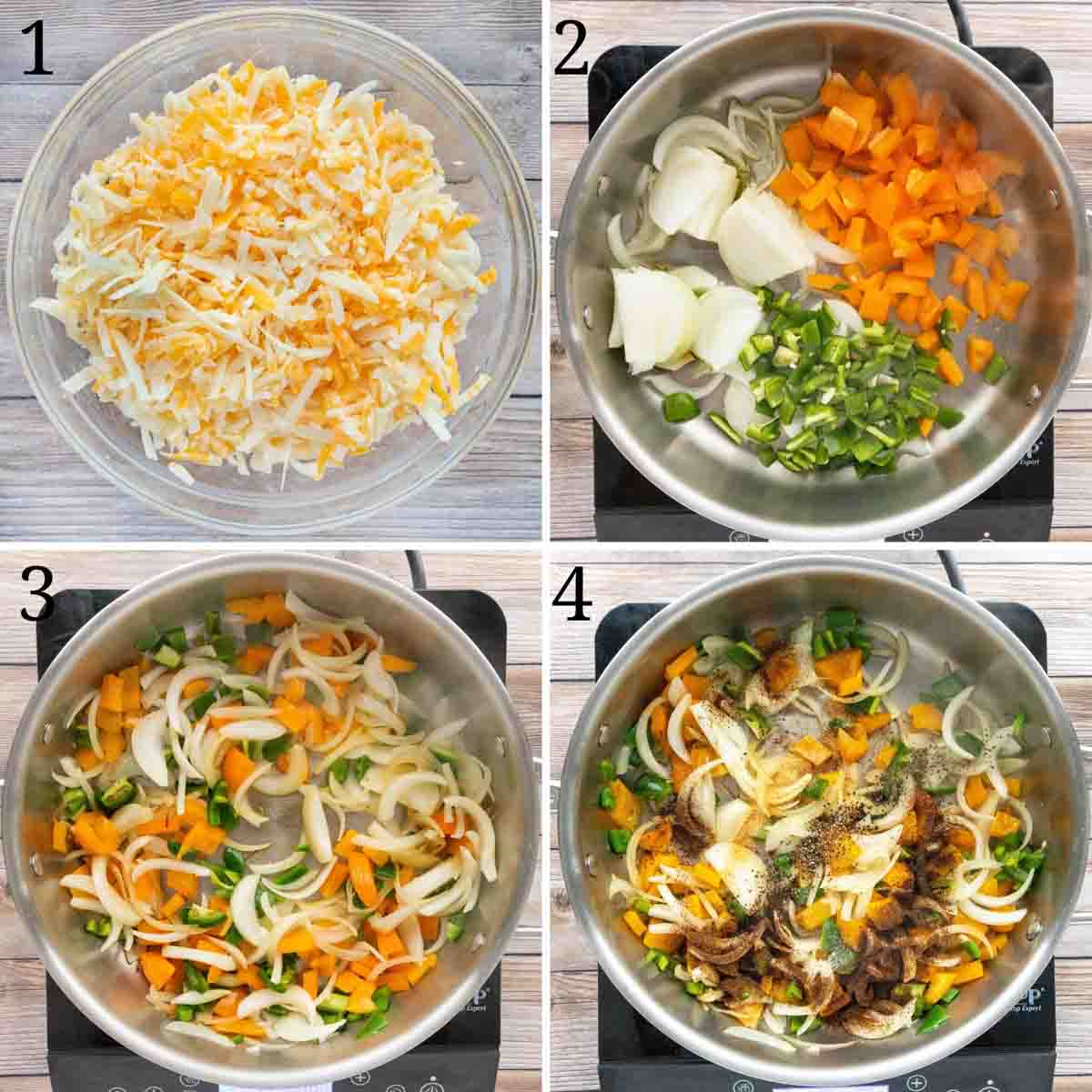 Collage showing how to begin the recipe.