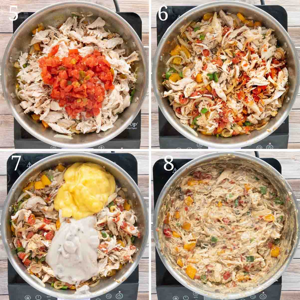 Collage showing the next steps in the recipe.